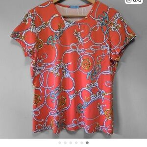 J. McLaughlin Catalina Cloth T Shirt Size XL Nautical Rope Coastal Beach Cruise